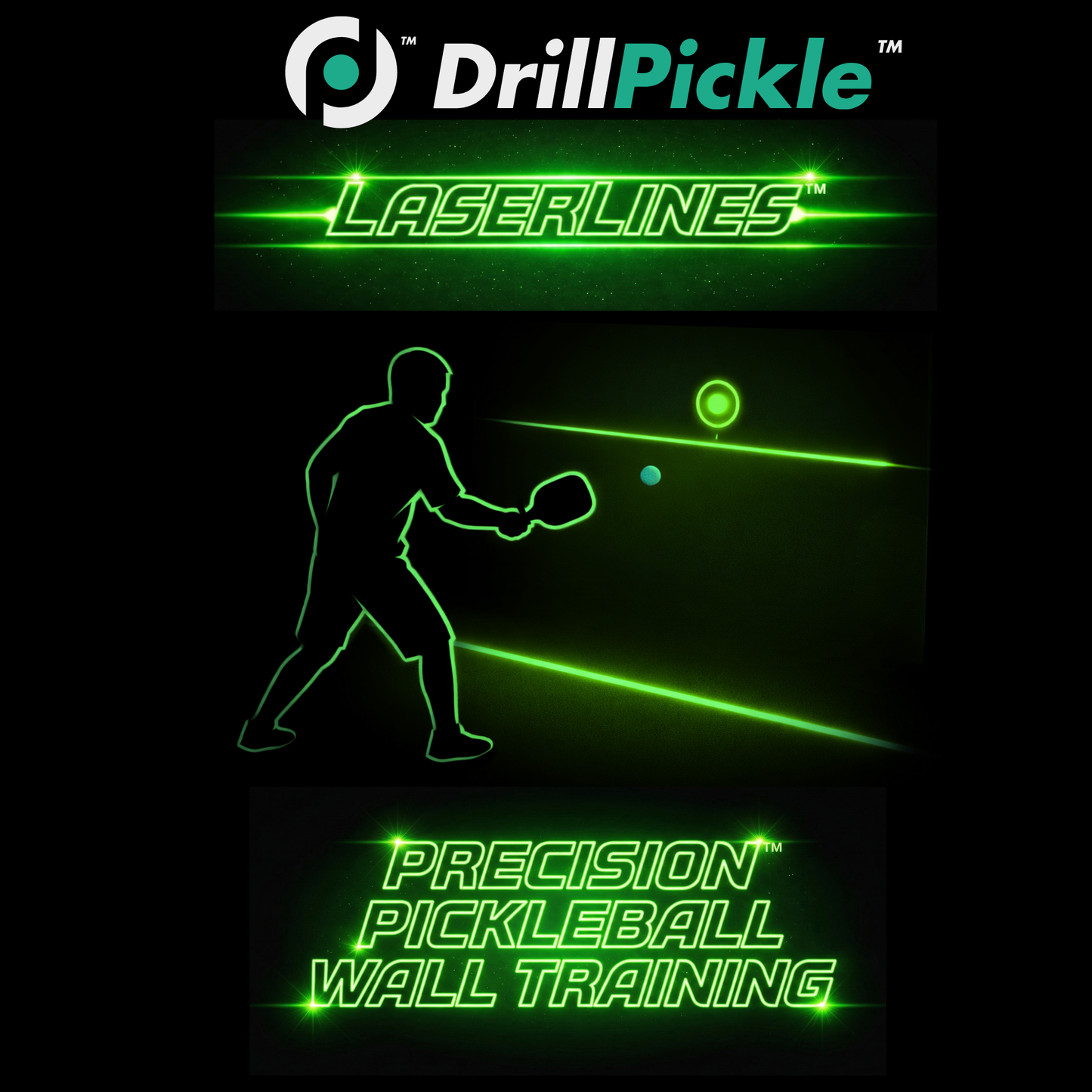 DrillPickle LaserLines - Precision Pickleball Wall Training